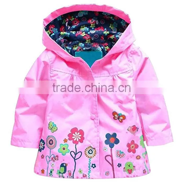 Fashionable 100% polyester children's hooded jacket