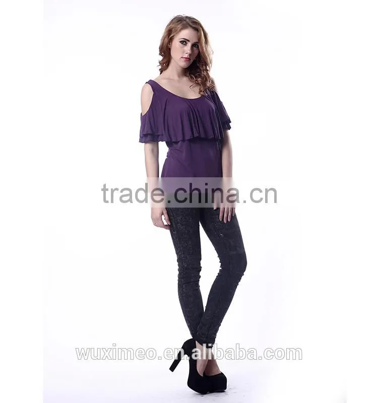 Handmade printed best sell women's sheer t shirt