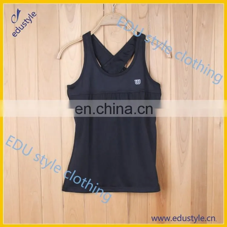 Wholesale Personalized Blank Black Ladies Tank Tops