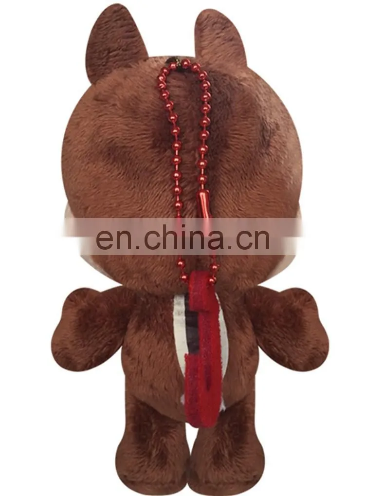 Custom Cute Plush Toys Brown Squirrel Keychain