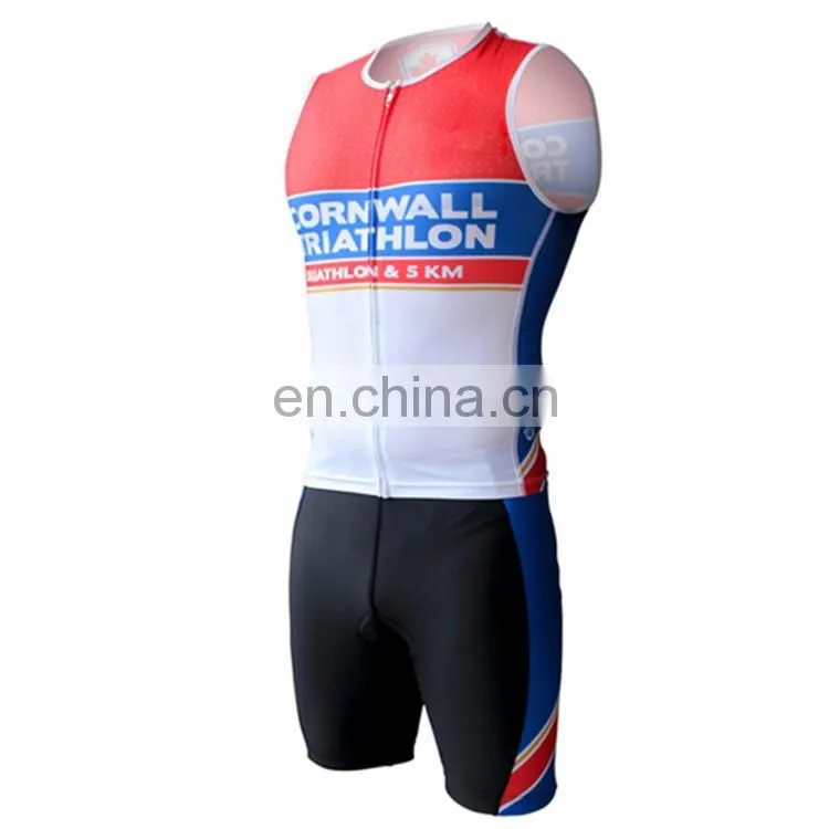 Invisible Zipper printed sleeveless triathlon wear with never fade