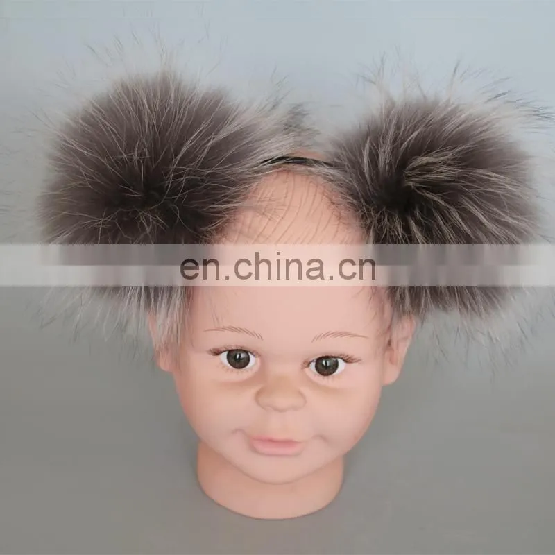 Handmade fur accessory high quality raccoon fur ball hair decoration fashion style
