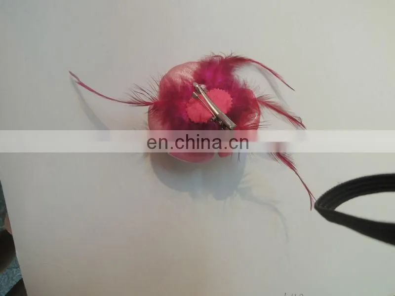Feathers Pink Three Fascinator Flower Brooch Wholesale hair clip