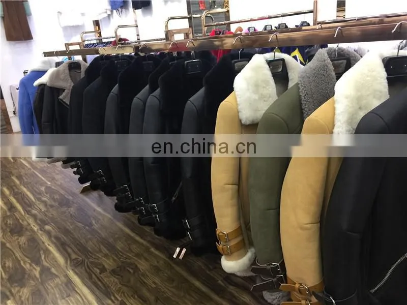 2016 Newest European Genuine Sheepskin Ladies Winter Coat Short Women Real Leather Coat