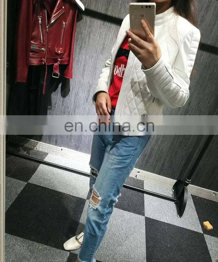 2017 Latest Designs Lady Casual Leather Jacket Wholesale Fashion Jackets for Women
