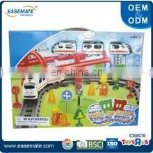 Wholesale building block toy car tracks with suitcase