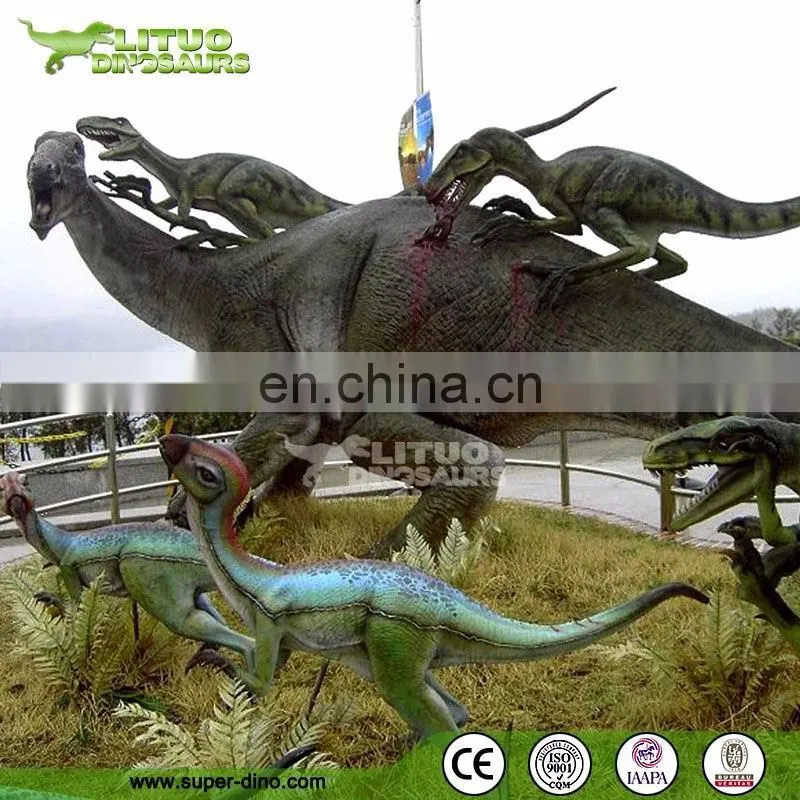 Life Size Outdoor Model Animatronic Fighting Dinosaur