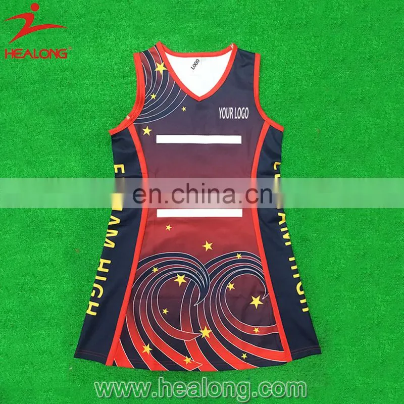Bodysuit Women Netball Dress Uniform