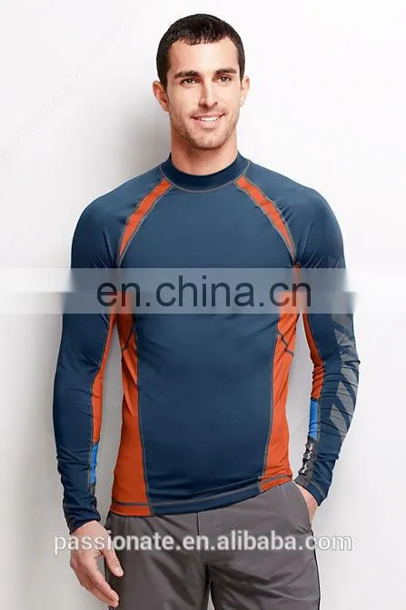 Custom dye sublimation long sleeve rash guard compression shirt