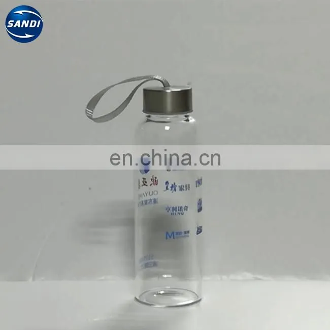 Promotional custom LOGO printed sports glass water bottle