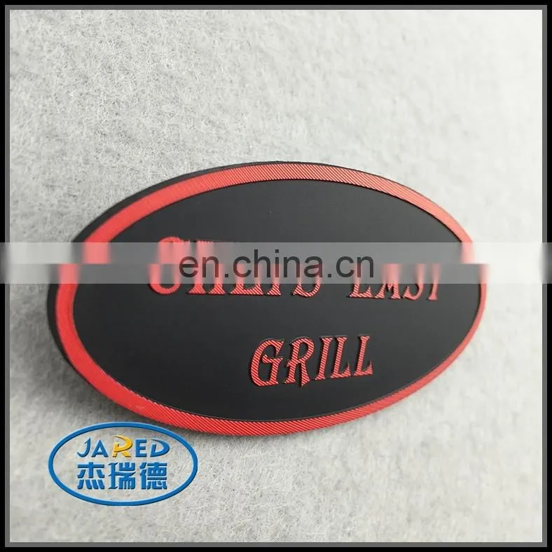 Engraved logo aluminum metal label with 3M adhesive