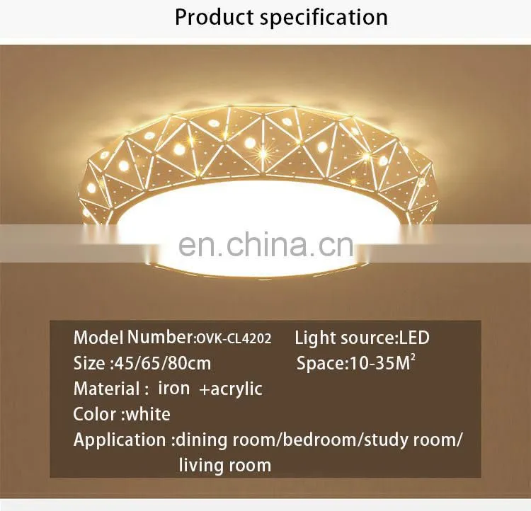 Modern Simple Round LED Living Room Ceiling Light Creative Acrylic Bedroom Lighting