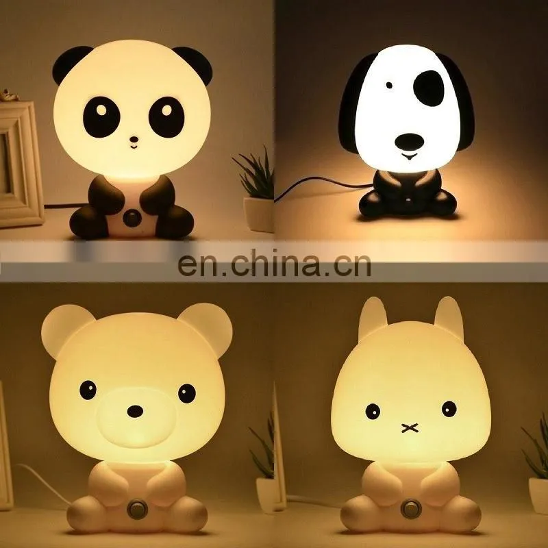 Baby kid bedroom desk panda cartoon animal plug in night light