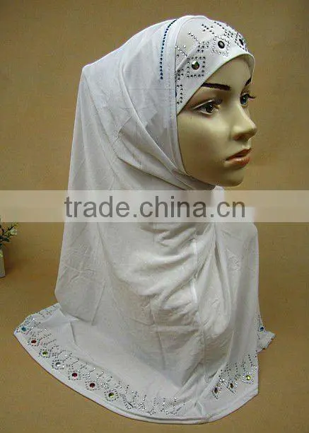 A416 Newest colorful crystal/sequin 70*60cm 2pcs HIJAB