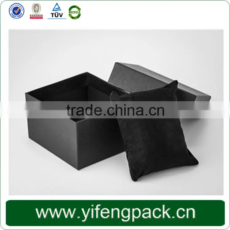 Handmade With Pillow Inside Paper Black Single Watch Box,Watch Gift Box