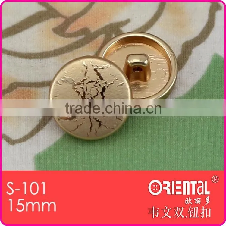 fancy plastic shank button with crack gold for lady's fashion