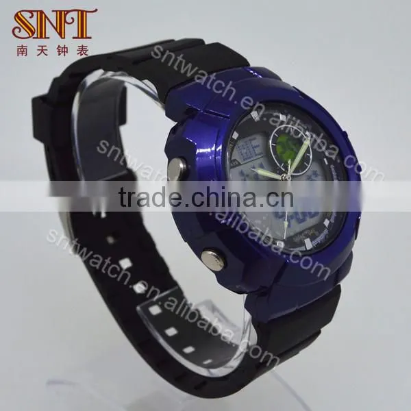Hot sale plastic case PU band ana-digital watch