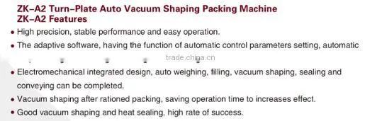 ZK A2 vacuum bag shaping packing machine
