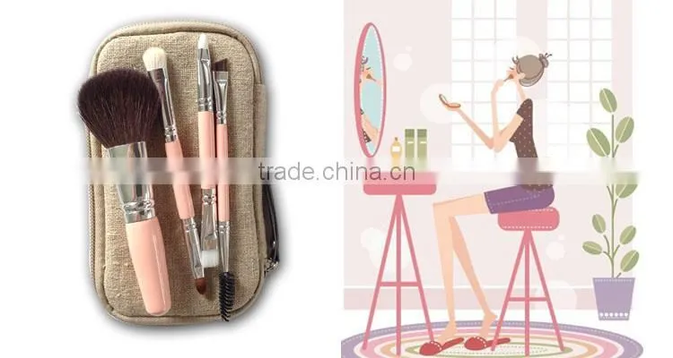 Combination package 4pcs cosmetic makeup brush kit for traveling