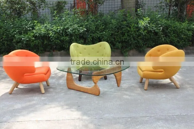 replica fiberglass material elegant grace cashmere Finn Juhl Pelican Chair with solid wood frame