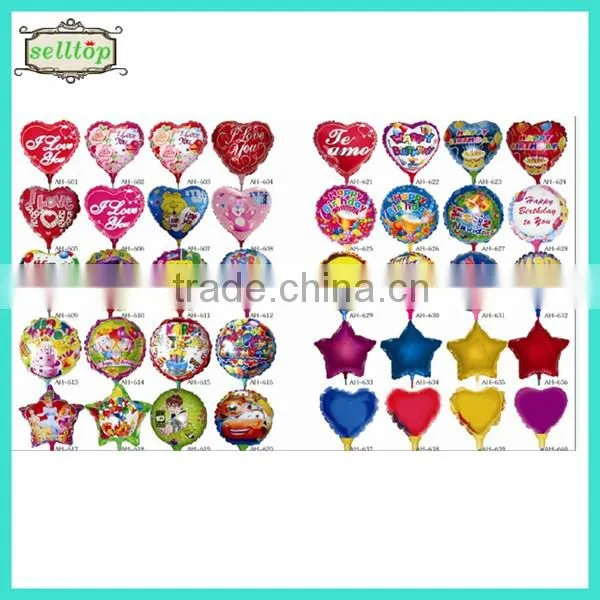 2014 high quality different size foil illuminated balloons