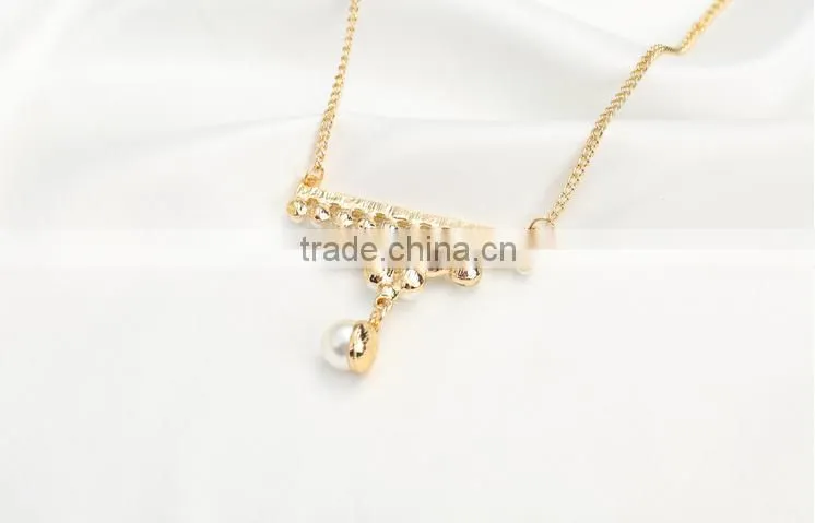2016 Fashion Long Chain Necklace Designs Pearl Pendant Necklace