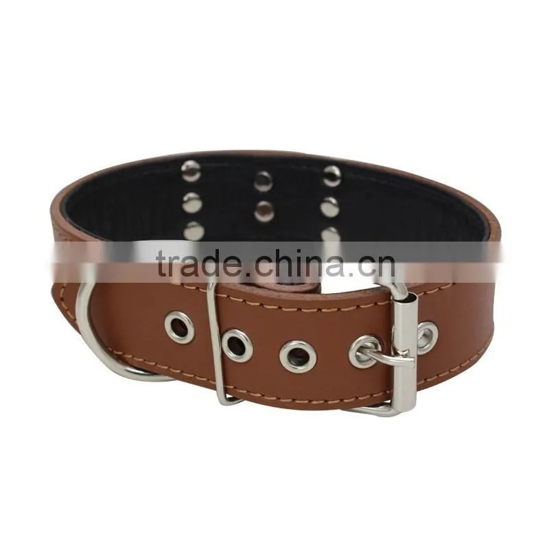 Wholesale skulls decorate real cowhide pet collars rivet dog collar