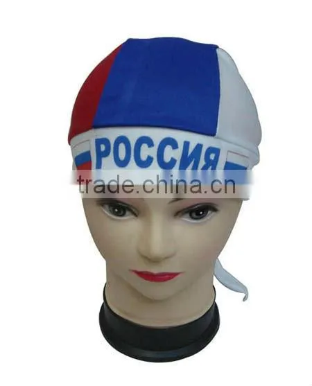 Sport fans different country flag head tie scarf, promotional gife cap,newest hot sell head tie scarf