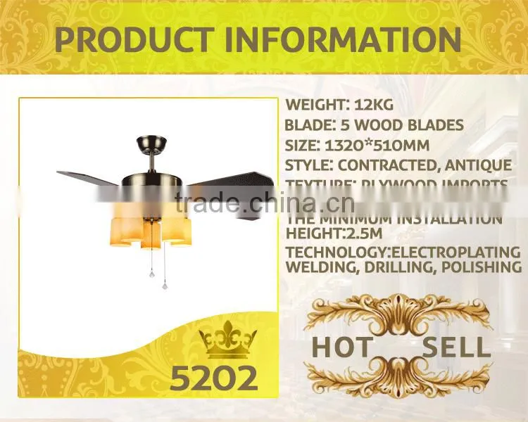 Push Button Big Light Ceiling Fan Made In China