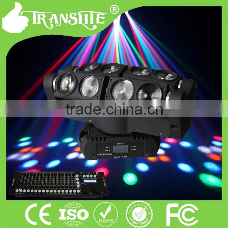 8 eyes led rgbw spider beam moving head stage light