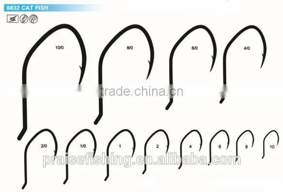 White Nickle high carbon steel PR-8832 CAT FISH wholesale fishing hook