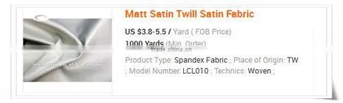 90% Polyester 10% Spandex Cloth Dress Fabric