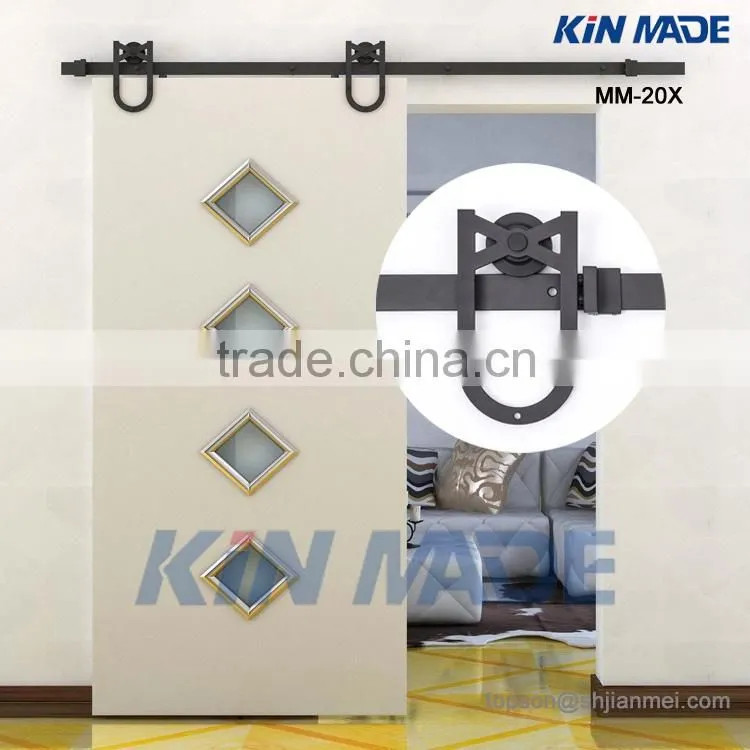 Sliding barn door wood door closet door hardware rustic black barn sliding track