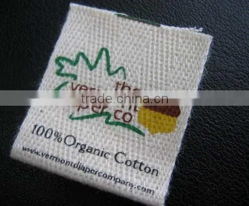 Fashionable and low price custom cotton twill printed label