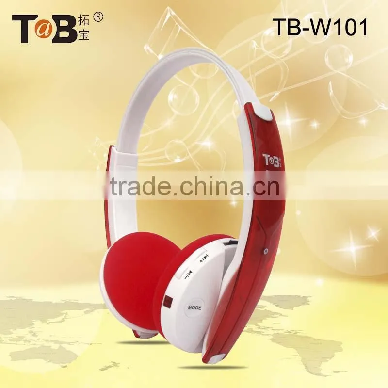 2015 New design Wireless Bluetooth Stereo TF Headphone With Mic