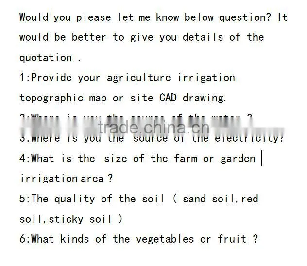 agriculture irrigation system project