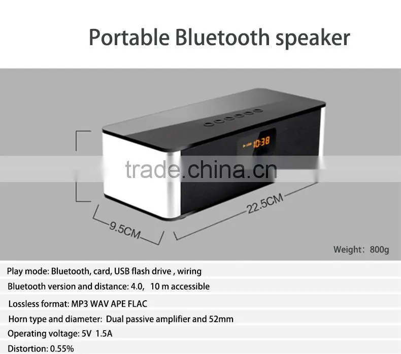 2016 New Product Best Super Bass Stereo Metal Rectangle Mini Bluetooth Portable Wireless Bluetooth speaker