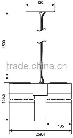 commercial citizen 30w 3years warranty Double head white led pendant light with CE RoHS