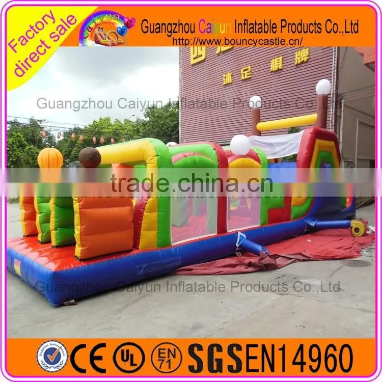 Crazy jumping sport for rental inflatable assault obstacle game