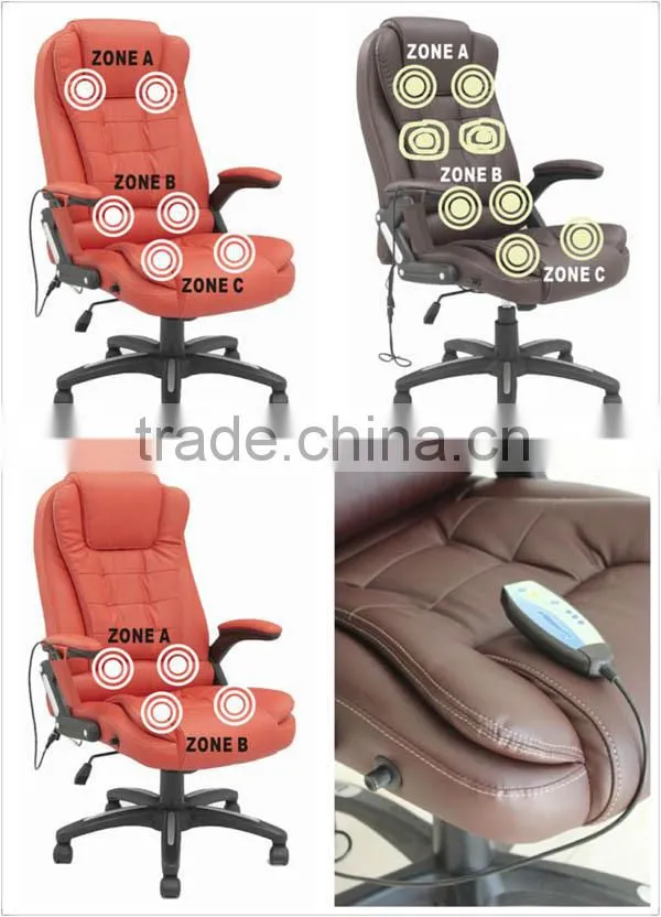 SAA ROHS CE certified Stylish 6 point massage chair leather office chair with armrest K-8901A-6