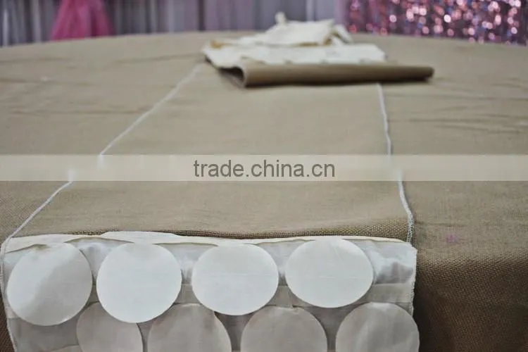 New style petal taffeta and burlap table runner