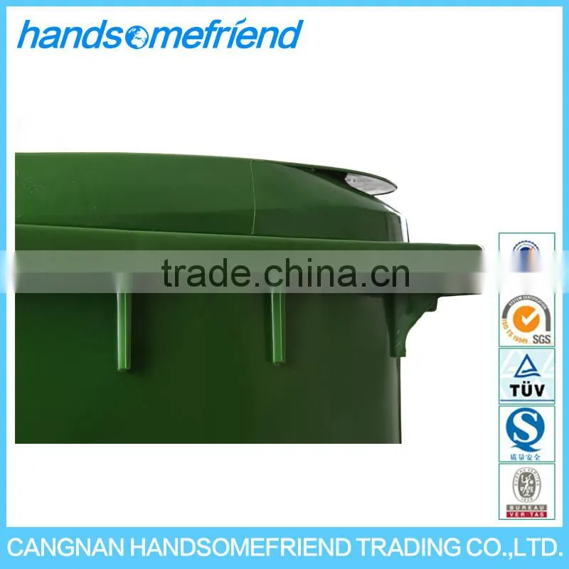 240 liters large plastic waste bins with wheels,Public plastic garbage bin,Garden rubbish bin