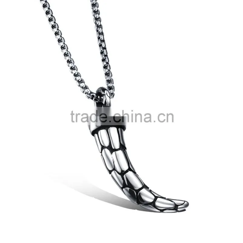 wholesale fashion jewelry on Alibaba antique buffalo horn necklace with chain for men