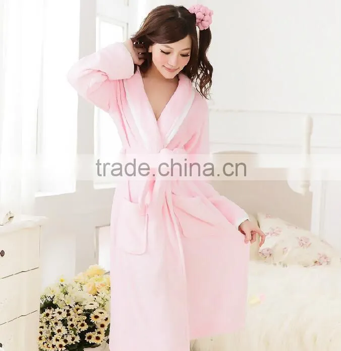 Factory wholesale luaury cotton sexy women bathrobe