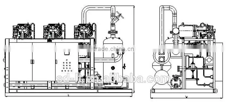 JZBBLGS Series Low Temperature Water Cooled Screw Compressor Racks