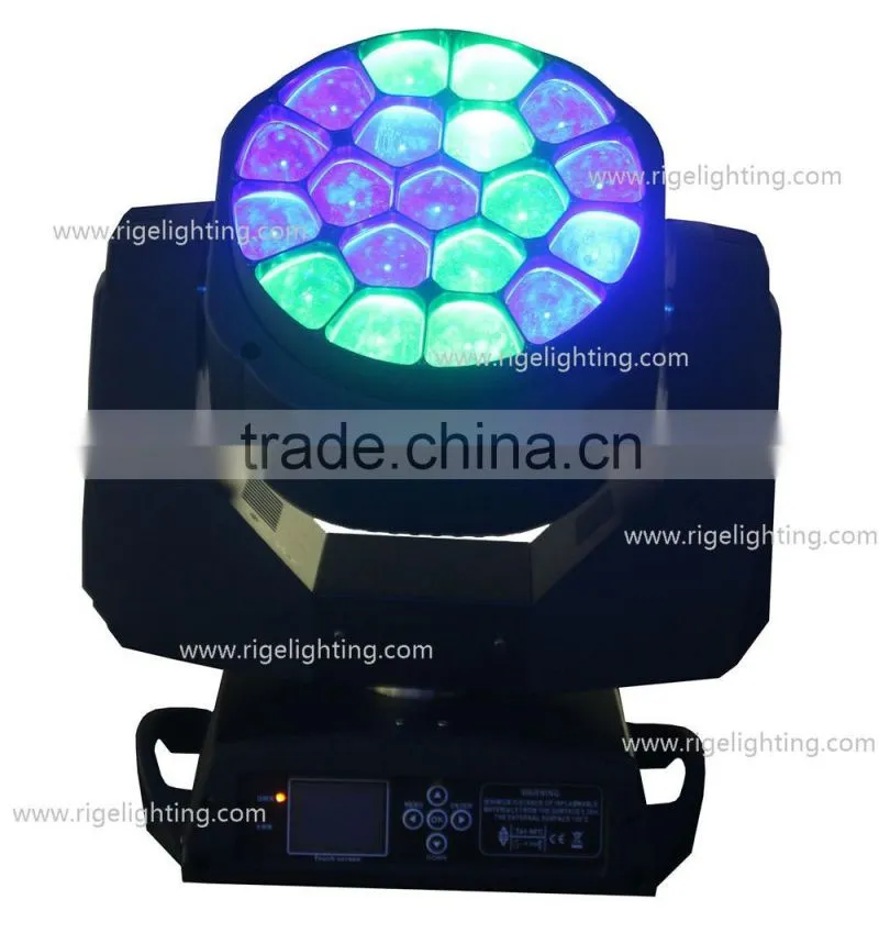 2015 NEWEST design 19*15w bee eye High Power stage light led zoom moving head sharpy light