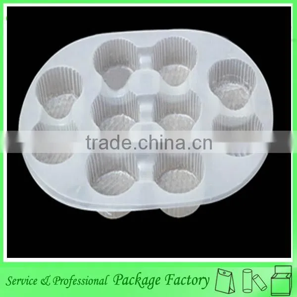 Six grid clear plastic cookie packaging tray