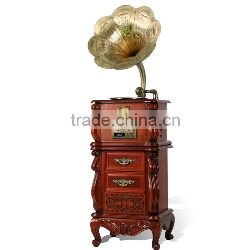 2015 Hottest popular Antique gramophone replica with RCA audio output