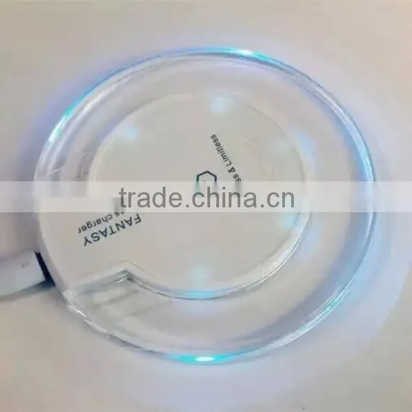 Wireless phone charger for iphone for samsung galaxy S6 Fantasy Crystal UFO Shape Charging pad with LED lighting