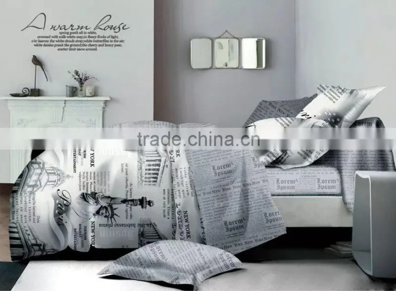 microfiber fabric Statue of Liberty design comfoter cover set